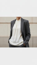 Ivory Silk Blouse with Fluid Drape